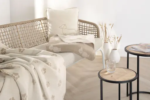 Wohndecke, We Love Dogs, Dackel, beige 33